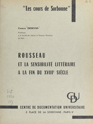 cover image of Rousseau et la sensibilité littéraire à la fin du XVIIIe siècle